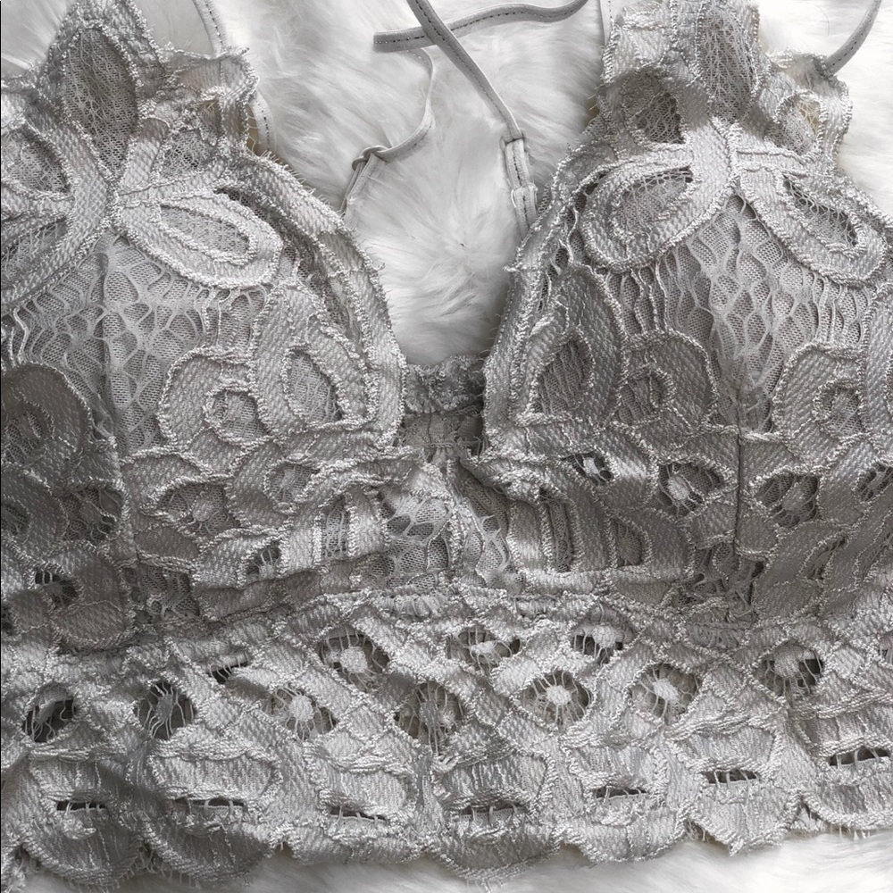 RESTOCKED Lena Crochet Lace Bralette - Dove - Picture 3 of 5